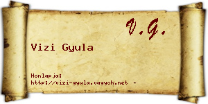 Vizi Gyula névjegykártya